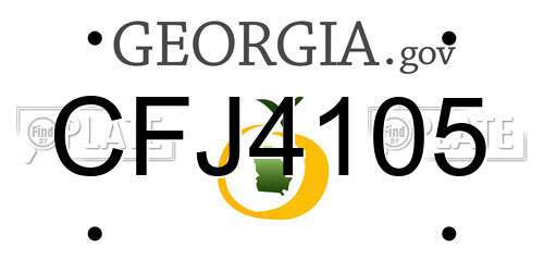 CFJ4105 Georgia License Plate
