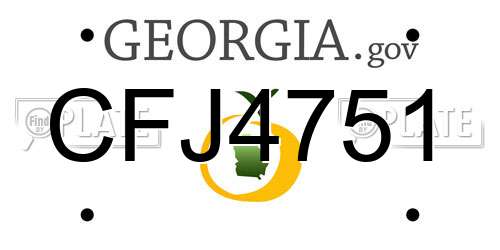 CFJ4751 Georgia License Plate