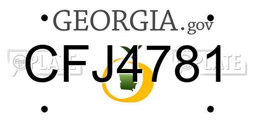 CFJ4781 Georgia License Plate