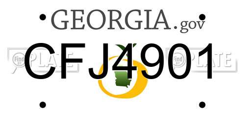 CFJ4901 Georgia License Plate