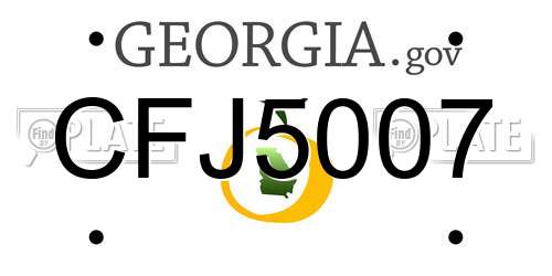 CFJ5007 Georgia License Plate