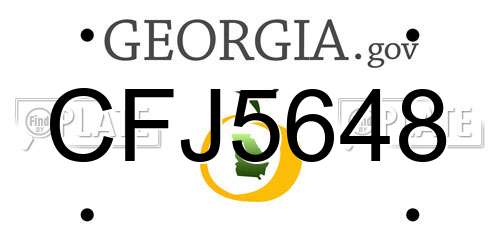 CFJ5648 Georgia License Plate