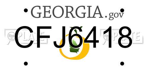 CFJ6418 Georgia License Plate