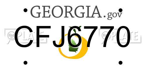 CFJ6770 Georgia License Plate