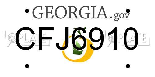 CFJ6910 Georgia License Plate