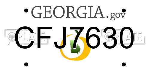 CFJ7630 Georgia License Plate