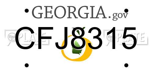 CFJ8315 Georgia License Plate