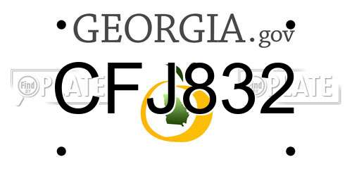 CFJ832 Georgia License Plate