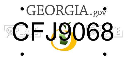 CFJ9068 Georgia License Plate