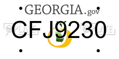 CFJ9230 Georgia License Plate