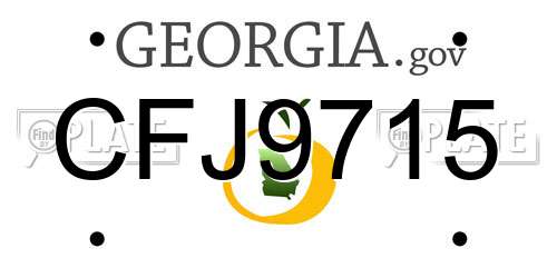 CFJ9715 Georgia License Plate