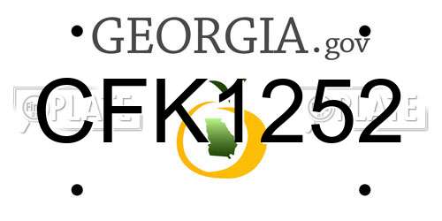 CFK1252 Georgia License Plate
