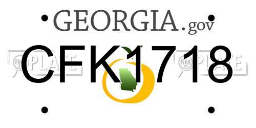 CFK1718 Georgia License Plate