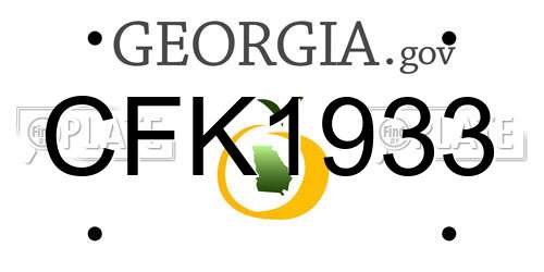 CFK1933 Georgia License Plate