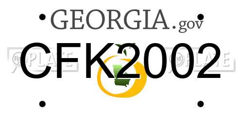 CFK2002 Georgia License Plate
