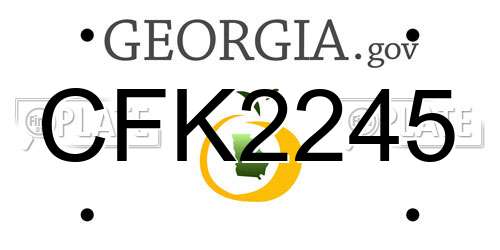 CFK2245 Georgia License Plate