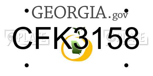 CFK3158 Georgia License Plate