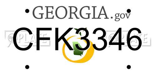 CFK3346 Georgia License Plate