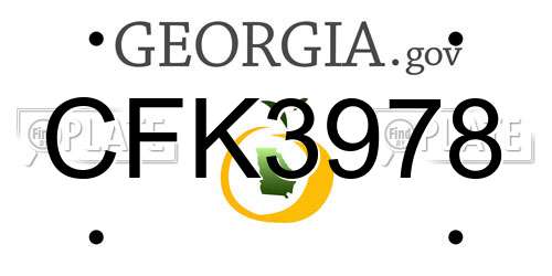 CFK3978 Georgia License Plate
