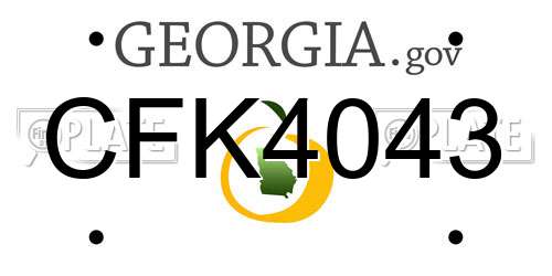 CFK4043 Georgia License Plate