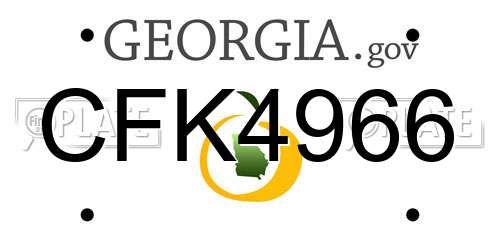 CFK4966 Georgia License Plate