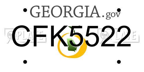 CFK5522 Georgia License Plate