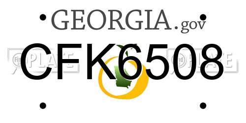 CFK6508 Georgia License Plate