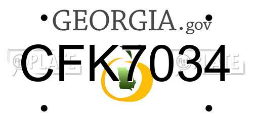 CFK7034 Georgia License Plate