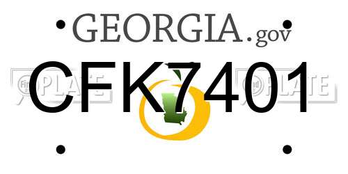 CFK7401 Georgia License Plate