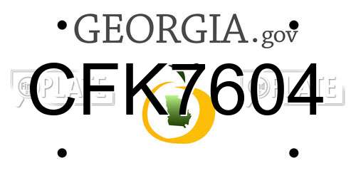 CFK7604 Georgia License Plate