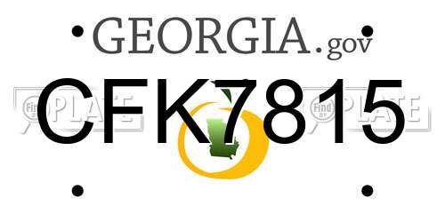 CFK7815 Georgia License Plate