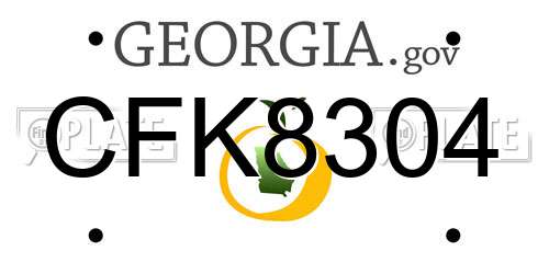 CFK8304 Georgia License Plate