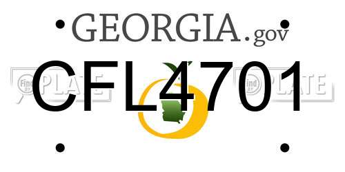 CFL4701 Georgia License Plate