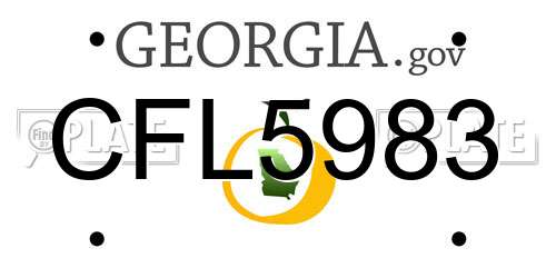 CFL5983 Georgia License Plate