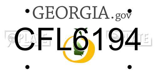CFL6194 Georgia License Plate