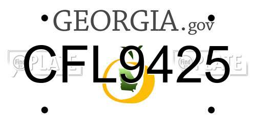 CFL9425 Georgia License Plate