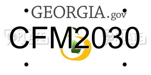 CFM2030 Georgia License Plate