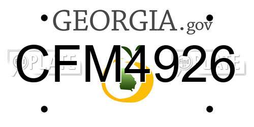 CFM4926 Georgia License Plate