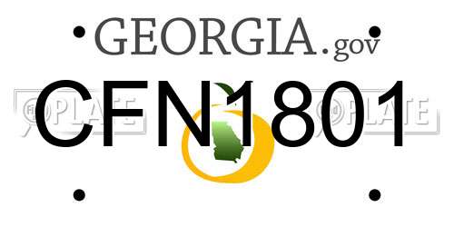 CFN1801 Georgia License Plate