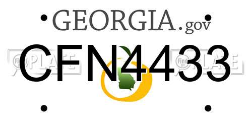 CFN4433 Georgia License Plate