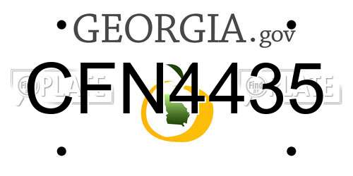 CFN4435 Georgia License Plate