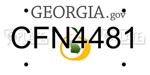 CFN4481 Georgia License Plate