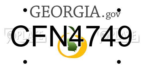 CFN4749 Georgia License Plate