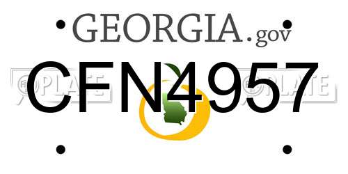 CFN4957 Georgia License Plate