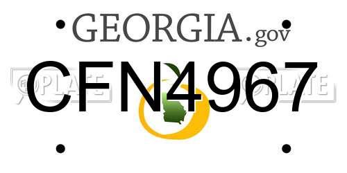 CFN4967 Georgia License Plate