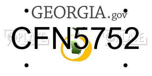 CFN5752 Georgia License Plate