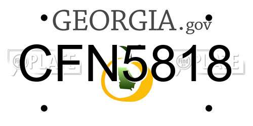 CFN5818 Georgia License Plate