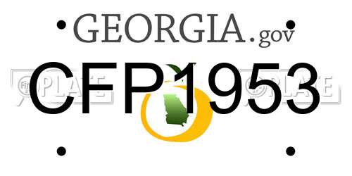 CFP1953 Georgia License Plate