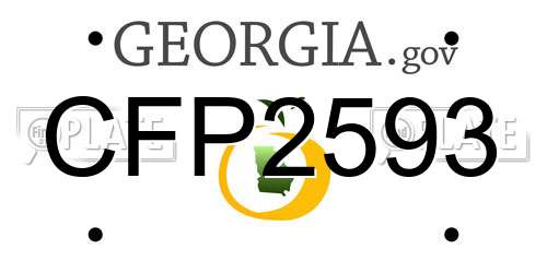 CFP2593 Georgia License Plate