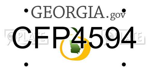 CFP4594 Georgia License Plate